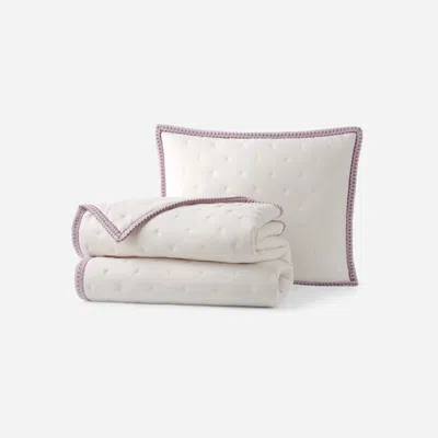 Ugg Devon ®braid Quilt Set T/txl Polyester Bedding In Snow/dusty Orchid