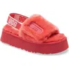 Ugg (r) Disco Genuine Shearling Slingback Slipper In Hibiscus Pink