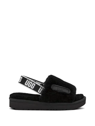 Ugg Disco Shearling Slides In Black