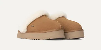 Ugg Disquette 1122550-che Slippers Chestnut Suede Platform Rhs6985 In Brown