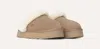 Ugg Disquette 1122550-san Slippers Women's Sand Suede Sheepskin Platform Gug234 In Brown