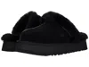Ugg Disquette Shearling-trimmed Suede Slippers In Black