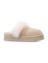 Ugg Chalet Beige Ankle Boots With Fur Design In Suede Woman In Nude