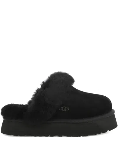 UGG DISQUETTE FAUX-FUR TRIMMED SLIPPERS