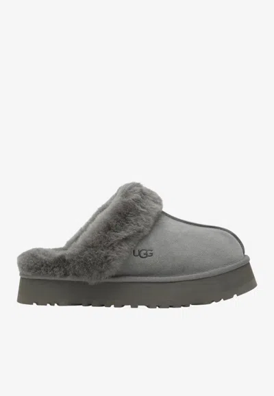 Ugg Disquette Fleece-lined Slippers In Gray