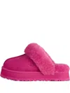Ugg Disquette Fur-trim Slippers In Pink