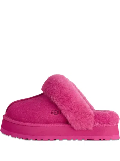 UGG DISQUETTE FUR-TRIM SLIPPERS