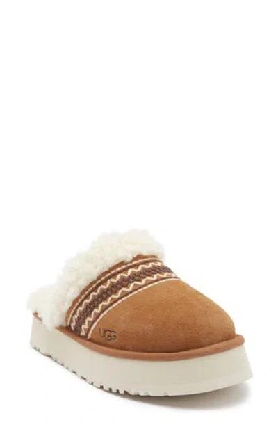 Ugg ® Disquette Genuine Shearling Lined Slipper In Brown