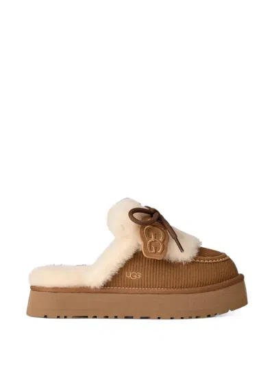 Ugg Disquette Heritage Platform Slippers In Brown