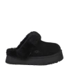 Ugg Disquette Shearling-trimmed Suede Slippers In Black