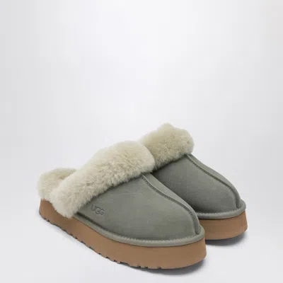 Ugg Disquette Moss Green Eather Slip-ons In Blue