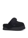 Ugg Slip-on Mules With Plush Fluffy Lining In Black