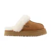 Ugg Disquette Shearling Platform Slippers In Brown