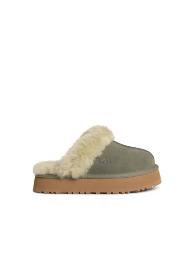 Ugg 'disquette' Musk Green Suede Slippers