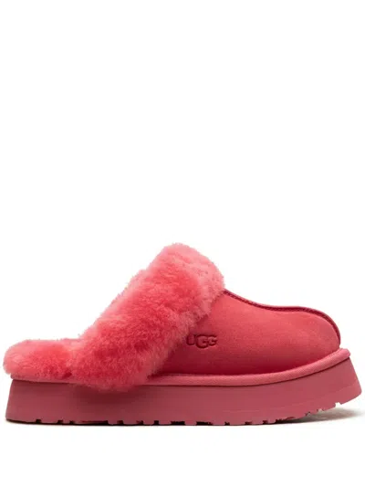 Ugg Disquette Shearling Platform Slippers In Pink