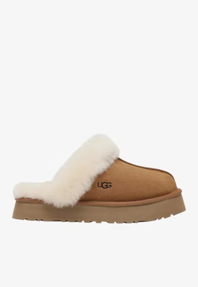 Ugg Disquette Shearling Slippers In Chestnut