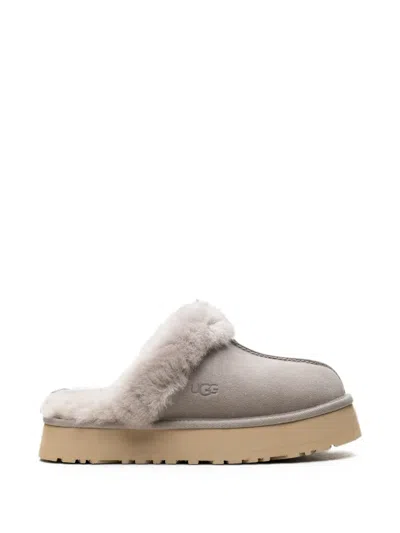 Ugg Disquette Shearling-trim Mules In Gray