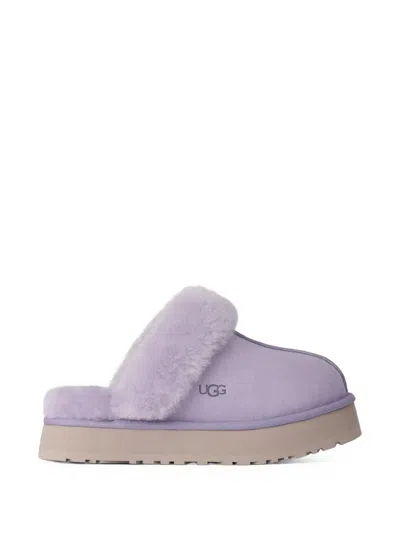Ugg Disquette Shearling-trim Slippers In Purple