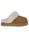 Ugg Disquette Sheepskin And Suede Comfort Slide In Chestnut