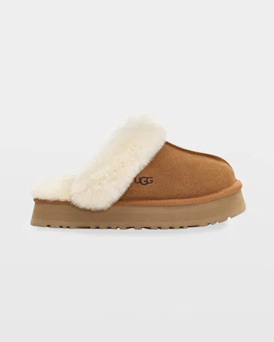 Ugg Disquette 1122550-che Slippers Chestnut Suede Sheepskin Rhs8110 In Multi