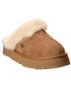 Ugg Disquette Shearling Platform Slippers In Brown