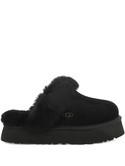 Ugg Disquette Suede Mules In Black
