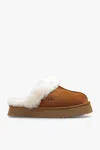 Ugg Disquette Shearling Platform Slippers In Brown