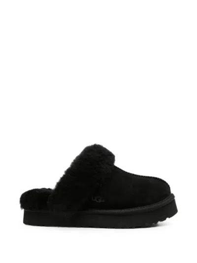 Ugg Disquette Suede Slippers In Black