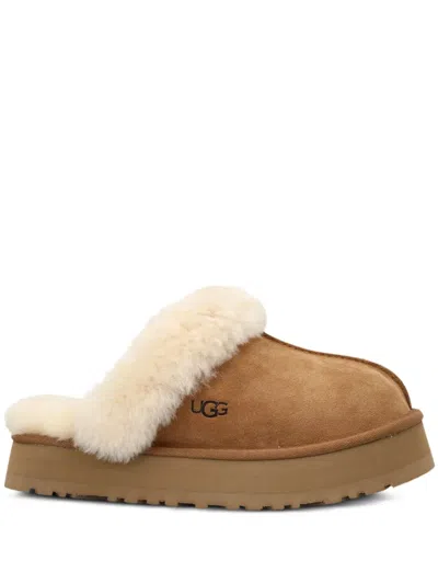 Ugg Disquette Suede Slippers In Brown