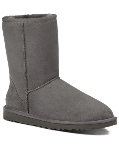 Ugg Mid-calf Suede Boots With Plush Lamb Lining In Gray