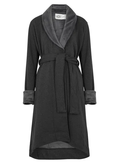 Ugg Duffield Ii Fleece-lined Cotton-jersey Robe In Charcoal