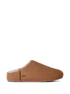Ugg Matte Finish Smooth Rounded Toe Clogs In Brown