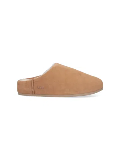 Ugg Chestnut Brown Suede Leather Elea Slip-on Slippers