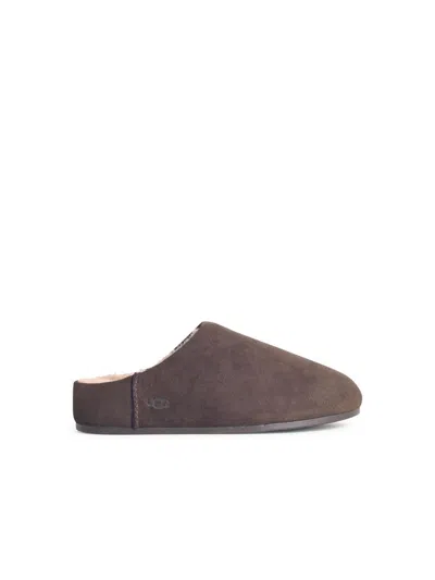 Ugg 'elea Slip-on' Brown Leather Slippers