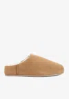 Ugg Slip-on Sandals With Smooth Suede Exterior In Brown