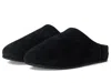 Ugg -style Elea Suede Faux Fur Slip-on Flat Mule In Black