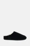 Ugg -style Elea Suede Faux Fur Slip-on Flat Mule In Black