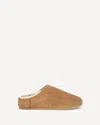 Ugg Comfortable Suede Clog With Shearling Interior In Brown