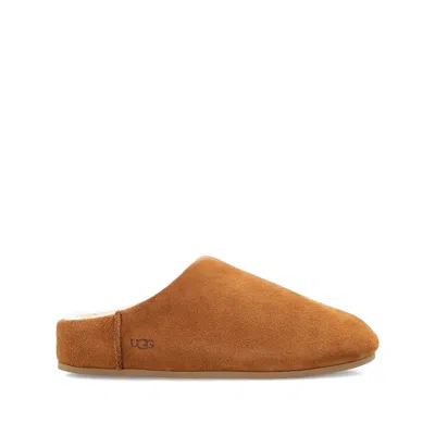 Ugg Chestnut Brown Suede Leather Elea Slip-on Slippers