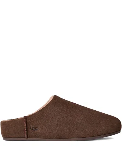 Ugg Elea Suede Leather Mules In Brown