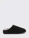 Ugg -style Elea Suede Faux Fur Slip-on Flat Mule In Black