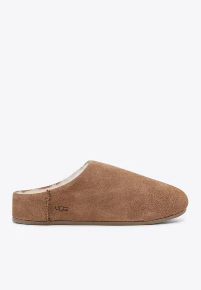 Ugg Elea Suede Slippers In Brown