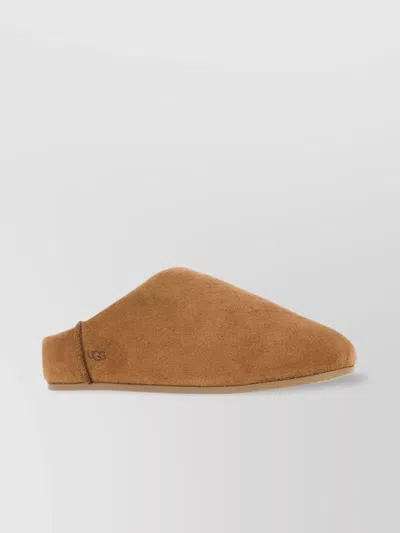 Ugg Chestnut Brown Suede Leather Elea Slip-on Slippers