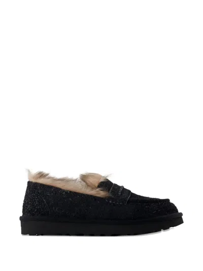 Ugg Ellis Fur Trimloafers In Black