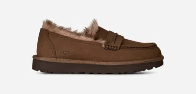 Ugg Ellis Nubuck Loafer In Dark Chestnut