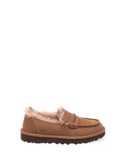 Ugg Ellis Nubuck Loafers In Brown