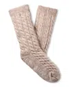 Ugg Elowyn Cable Knit Fleece Grip Socks In Neutral