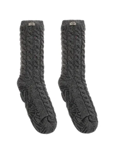 Ugg Elowyn Cable-knit Anti-slip Socks In Gray