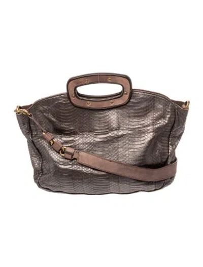 Pre-owned Ugg Embossed Leather Top Handle Bag In Multi
