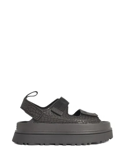 Ugg Embossed Straps Leather Sandals In Multi